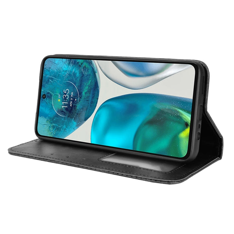 Magnetic Buckle Retro Crazy Horse Leather Phone Case, Compatible with Motorola Moto G71s/G82 5G/G52 4G