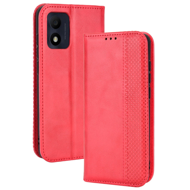 Magnetic Buckle Retro Crazy Horse Leather Phone Case, Compatible with TCL 303 / Alcatel 1B 2022