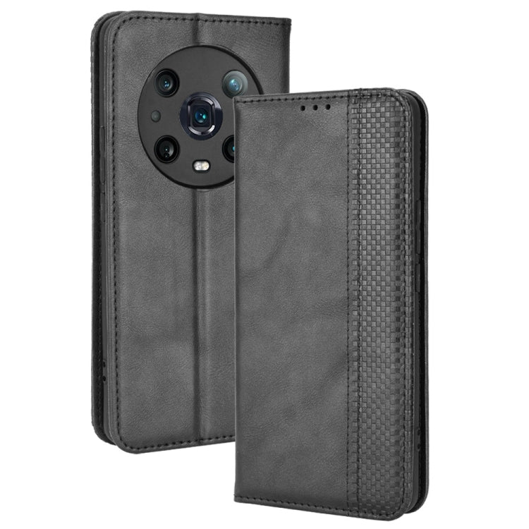 Magnetic Buckle Retro Crazy Horse Leather Phone Case, Compatible with Honor Magic4 Pro