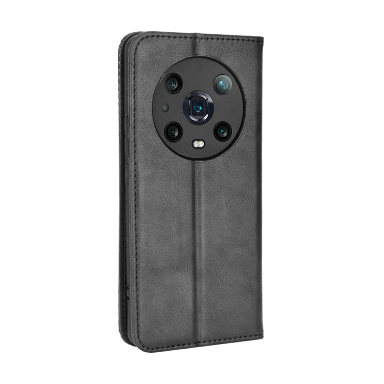 Magnetic Buckle Retro Crazy Horse Leather Phone Case, Compatible with Honor Magic4 Pro
