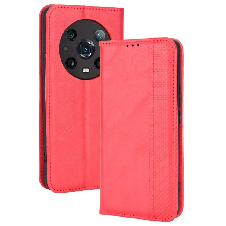 Magnetic Buckle Retro Crazy Horse Leather Phone Case, Compatible with Honor Magic4 Pro
