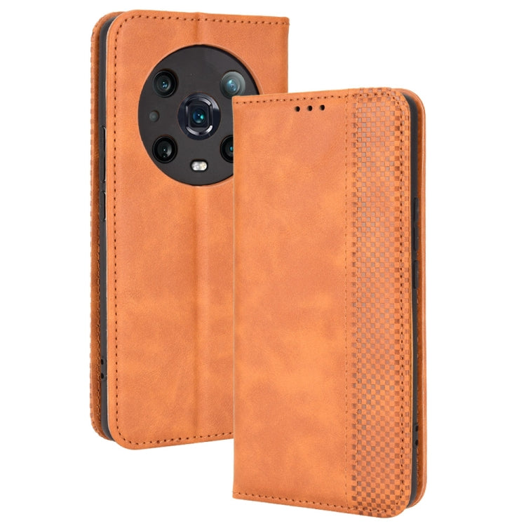 Magnetic Buckle Retro Crazy Horse Leather Phone Case, Compatible with Honor Magic4 Pro