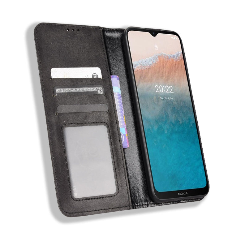 Magnetic Buckle Retro Crazy Horse Leather Phone Case, Compatible with Nokia C21 Plus