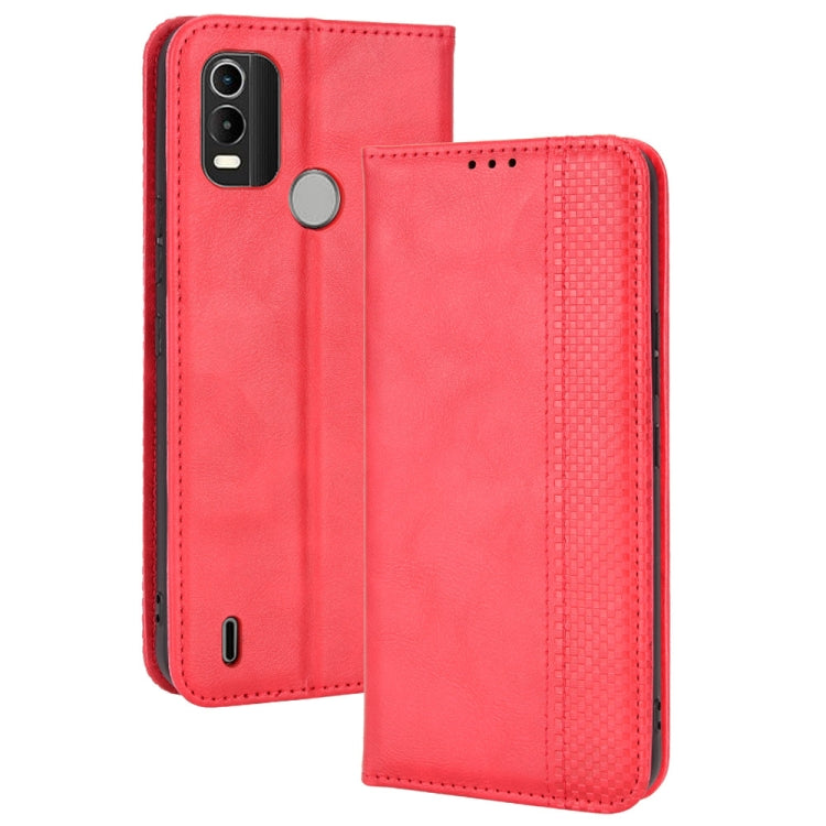 Magnetic Buckle Retro Crazy Horse Leather Phone Case, Compatible with Nokia C21 Plus