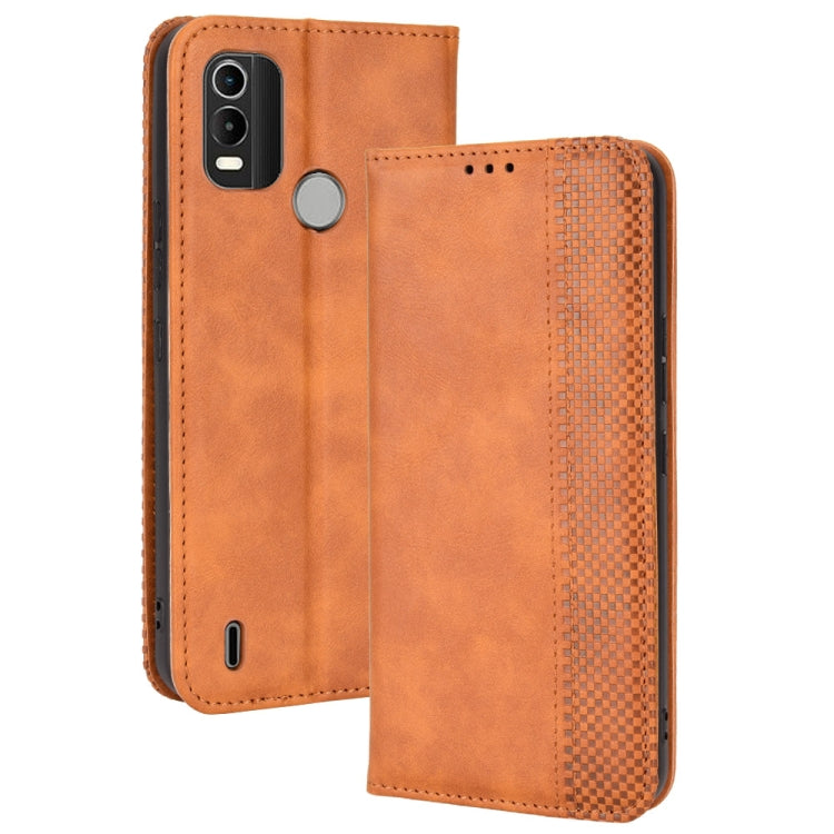 Magnetic Buckle Retro Crazy Horse Leather Phone Case, Compatible with Nokia C21 Plus
