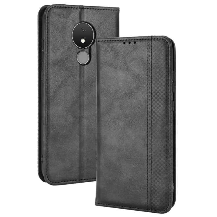Magnetic Buckle Retro Crazy Horse Leather Phone Case, Compatible with Nokia C21