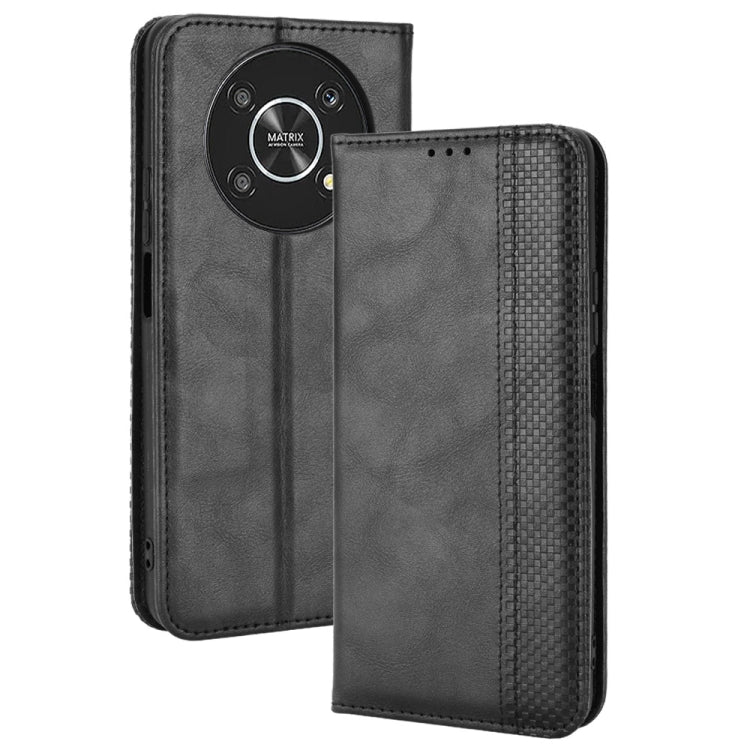 Magnetic Buckle Retro Crazy Horse Leather Phone Case, Compatible with Honor X9 5G / Magic4 Lite / X30