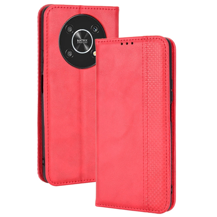 Magnetic Buckle Retro Crazy Horse Leather Phone Case, Compatible with Honor X9 5G / Magic4 Lite / X30