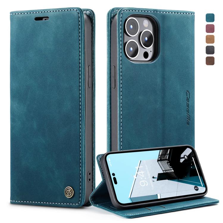CaseMe-013 Multifunctional Retro Frosted Leather Phone Case, Compatible with iPhone 14 Pro Max