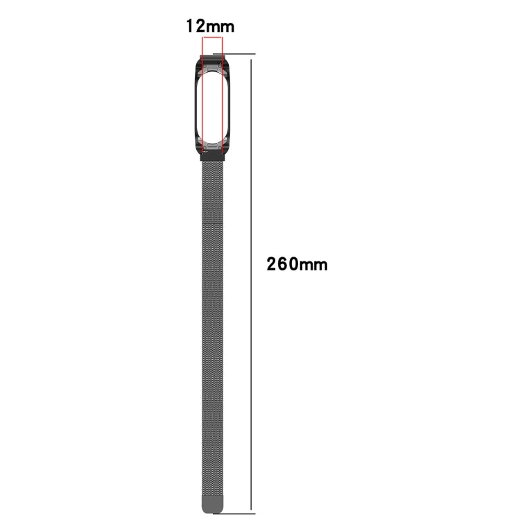 Milan Metal Stainless Steel Watch Band, Compatible with Xiaomi Mi Band 7 / 7NFC