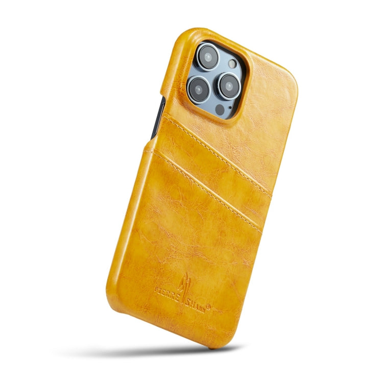 Fierre Shann Retro Oil Wax Texture PU Leather Case with Card Slots