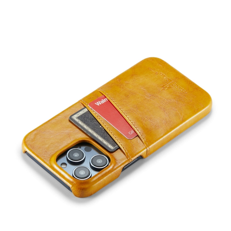Fierre Shann Retro Oil Wax Texture PU Leather Case with Card Slots