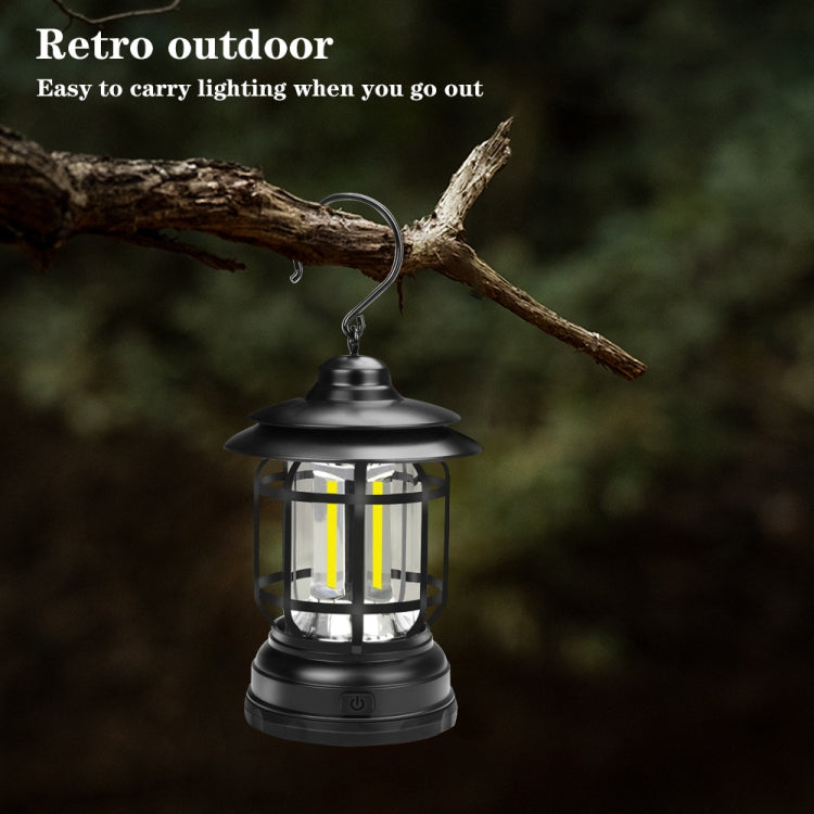 Portable Retro Hanging Lamp Lantern Camping Tent Light, Battery Type, Not Included Battery