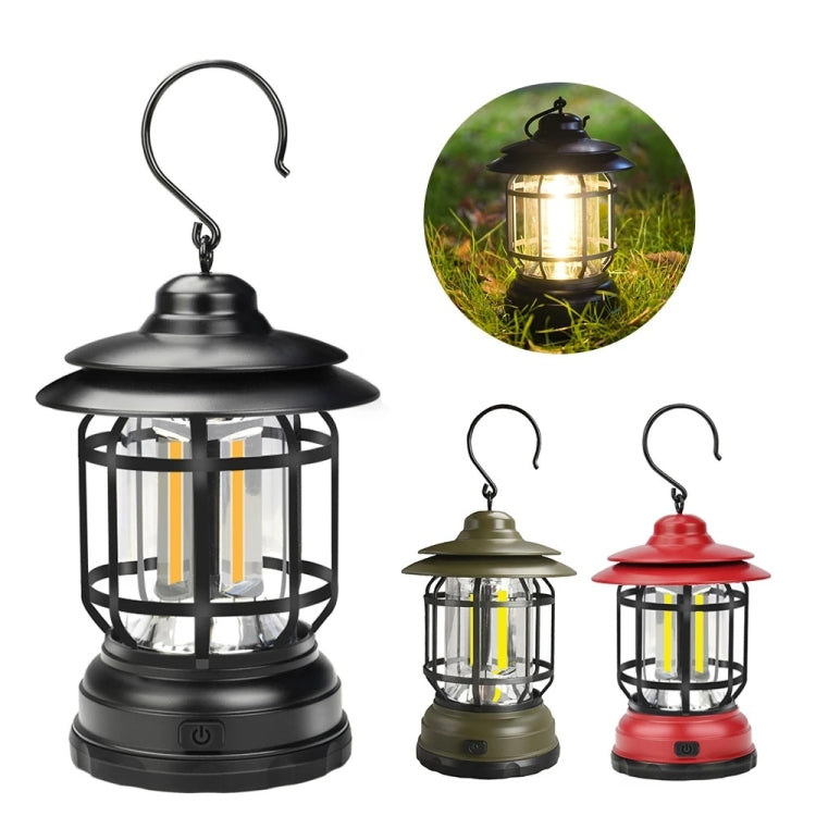 Portable Retro Hanging Lamp Lantern Camping Tent Light, USB Charging
