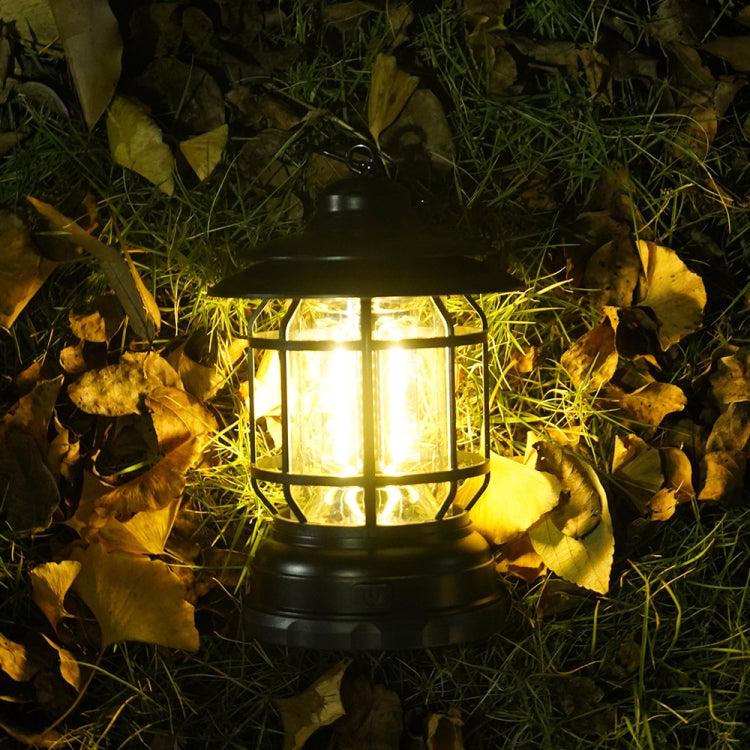 Portable Retro Hanging Lamp Lantern Camping Tent Light, USB Charging