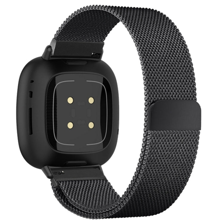 20mm Milanese Magnetic Metal Split Buckle Watch Band, Compatible with Fitbit Versa 4 / Versa 3