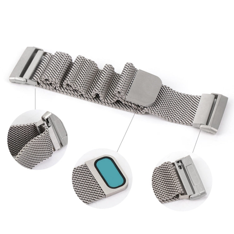 20mm Milanese Magnetic Metal Split Buckle Watch Band, Compatible with Fitbit Versa 4 / Versa 3