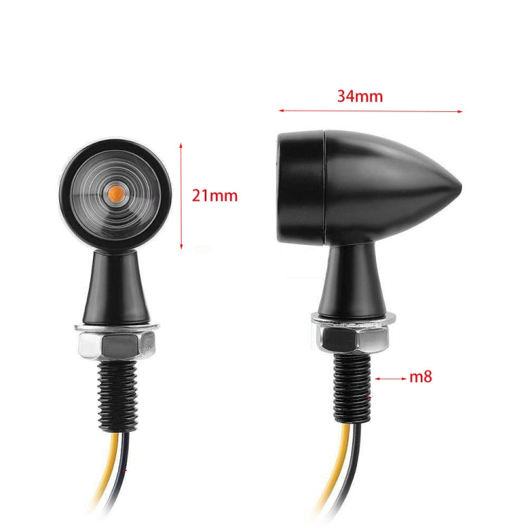 Compatible with Kawasaki / Suzuki / Yamaha / Honda T-S002 1 Pair Motorcycle LED Mini Turn Signal Metal Retro Signal Light, Compatible with Kawasaki / Suzuki / Yamaha / Honda