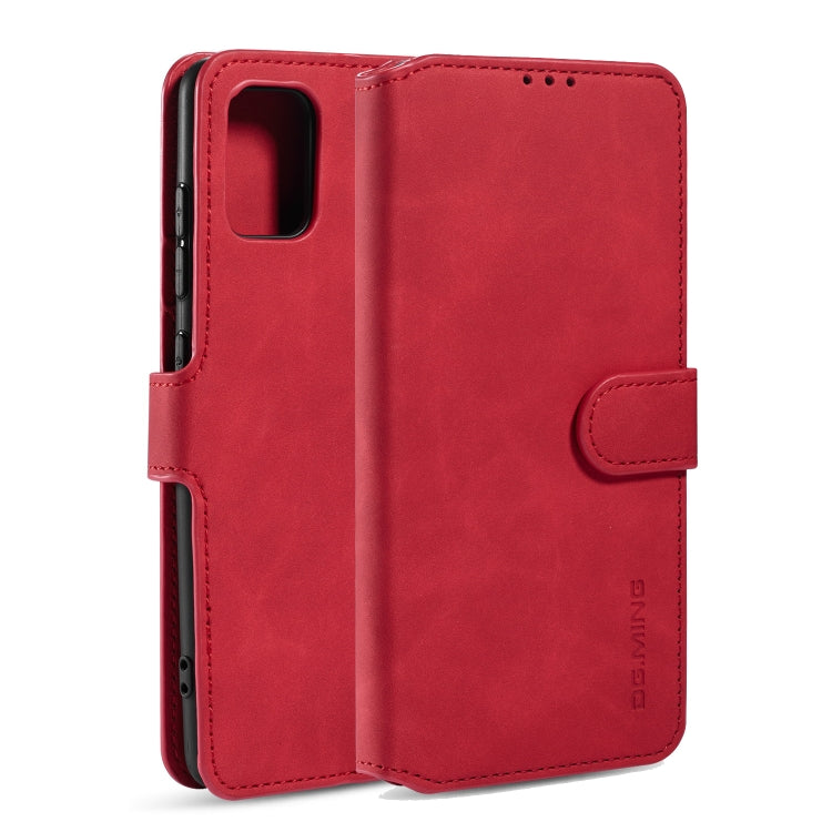 DG.MING Retro Oil Side Horizontal Flip Case with Holder & Card Slots & Wallet, Compatible with Galaxy A71 5G