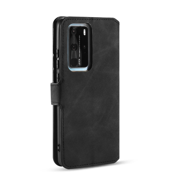 DG.MING Retro Oil Side Horizontal Flip Case with Holder & Card Slots & Wallet, Compatible with Huawei P40 Pro