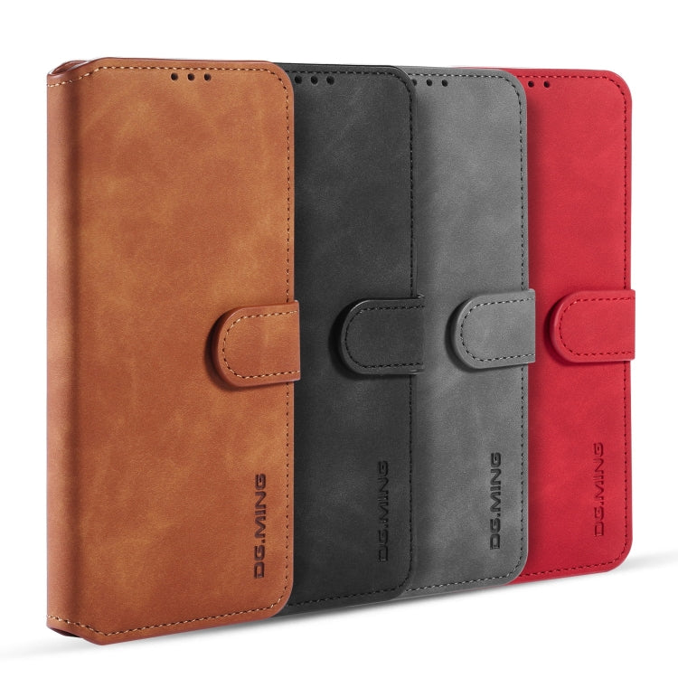 DG.MING Retro Oil Side Horizontal Flip Case with Holder & Card Slots & Wallet, Compatible with Huawei P40 Pro