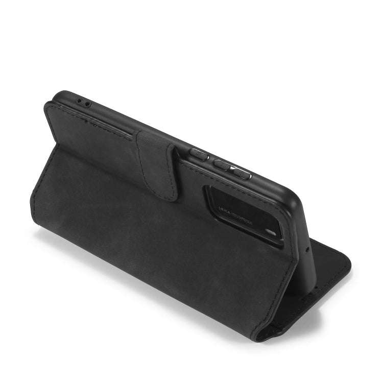 DG.MING Retro Oil Side Horizontal Flip Case with Holder & Card Slots & Wallet, Compatible with Huawei P40