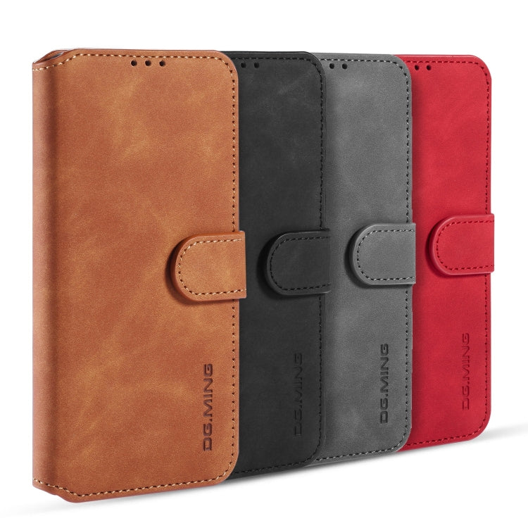 DG.MING Retro Oil Side Horizontal Flip Case with Holder & Card Slots & Wallet, Compatible with Huawei P40