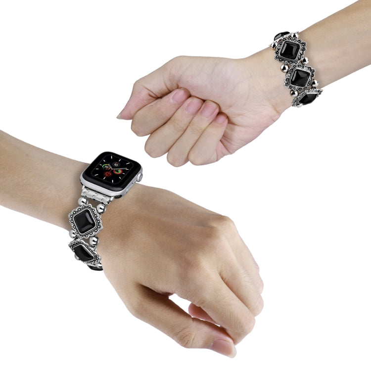 Retro Pine Stone Metal Watch Band, Compatible with Apple Watch Ultra 49mm / Series 8&7 45mm / SE 2&6&SE&5&4 44mm / 3&2&1 42mm