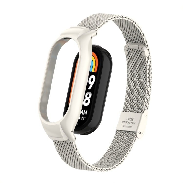Integrated Mental Case + Steel Mesh Buckle Watch Band, Compatible with Xiaomi Mi Band 8
