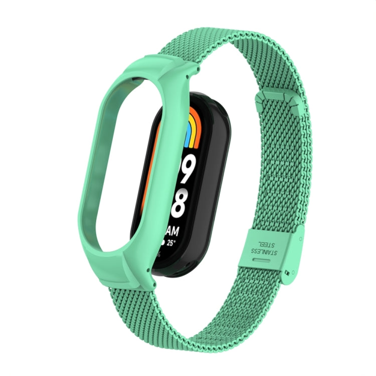 Integrated Mental Case + Steel Mesh Buckle Watch Band, Compatible with Xiaomi Mi Band 8