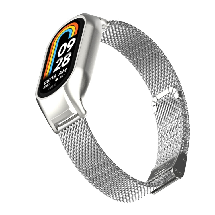 Integrated Mental Case + Steel Mesh Buckle Watch Band, Compatible with Xiaomi Mi Band 8