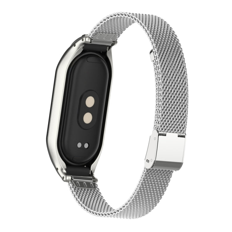 Integrated Mental Case + Steel Mesh Buckle Watch Band, Compatible with Xiaomi Mi Band 8