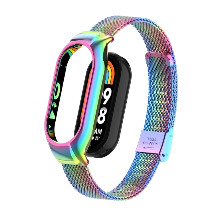 Integrated Mental Case + Steel Mesh Buckle Watch Band, Compatible with Xiaomi Mi Band 8