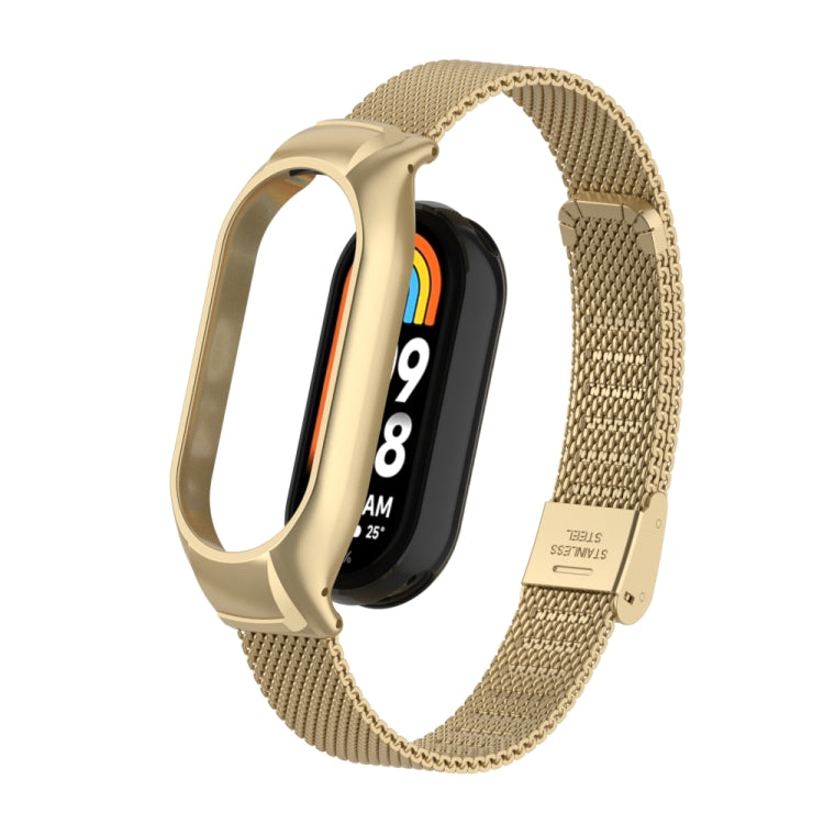 Integrated Mental Case + Steel Mesh Buckle Watch Band, Compatible with Xiaomi Mi Band 8