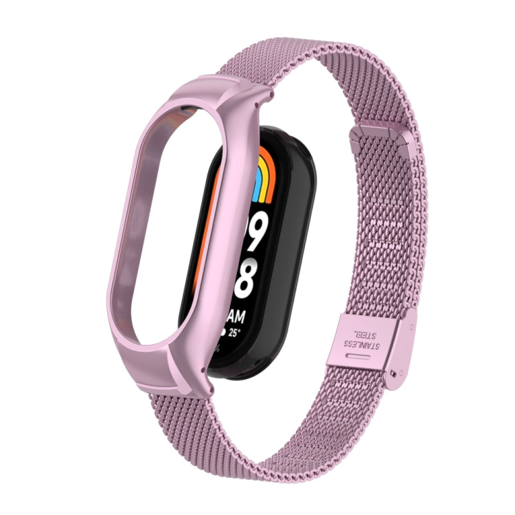 Integrated Mental Case + Steel Mesh Buckle Watch Band, Compatible with Xiaomi Mi Band 8