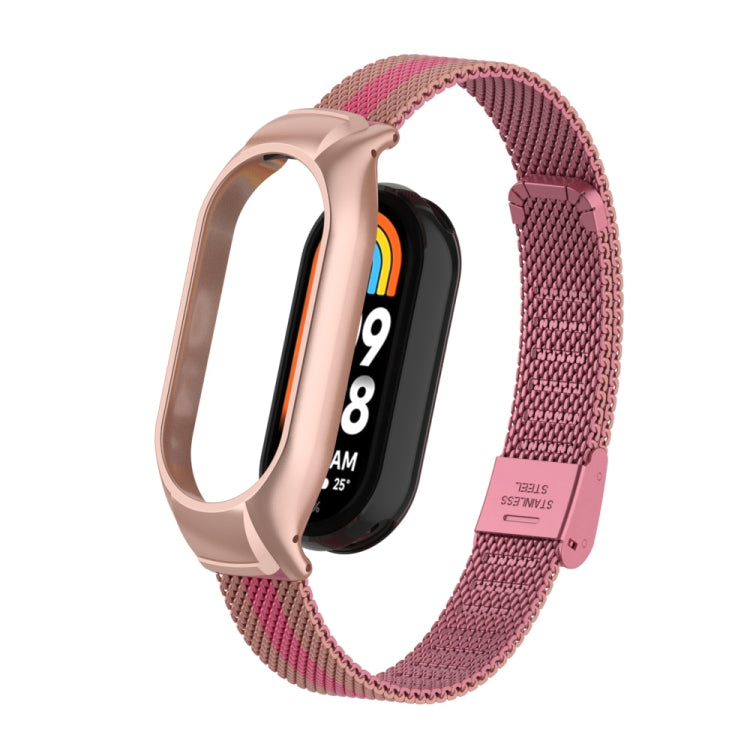 Integrated Mental Case + Steel Mesh Buckle Watch Band, Compatible with Xiaomi Mi Band 8