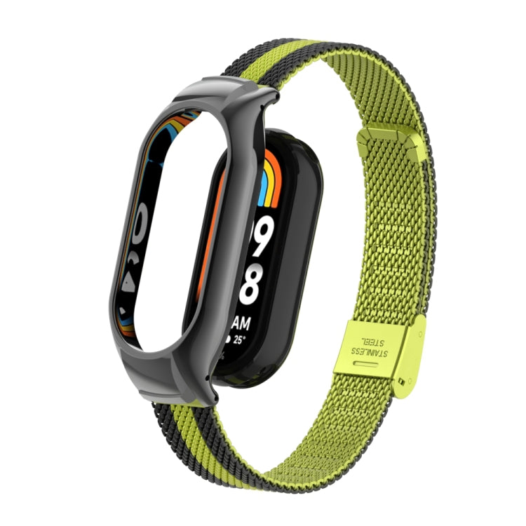 Integrated Mental Case + Steel Mesh Buckle Watch Band, Compatible with Xiaomi Mi Band 8