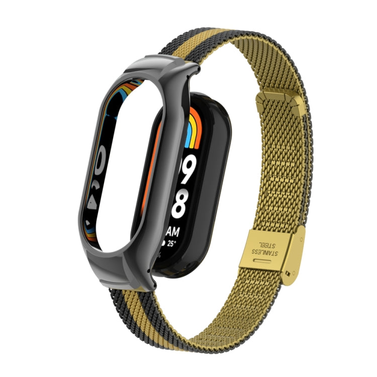 Integrated Mental Case + Steel Mesh Buckle Watch Band, Compatible with Xiaomi Mi Band 8