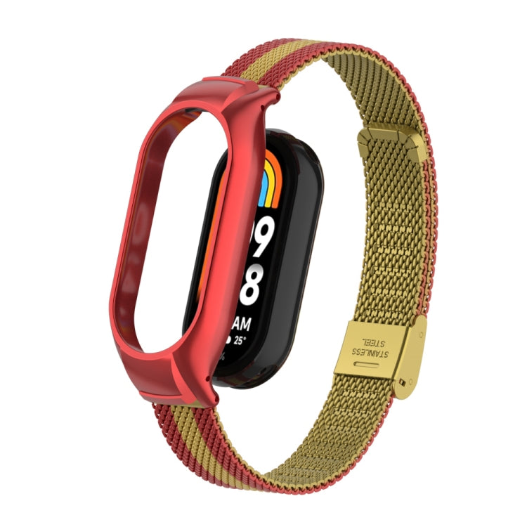 Integrated Mental Case + Steel Mesh Buckle Watch Band, Compatible with Xiaomi Mi Band 8