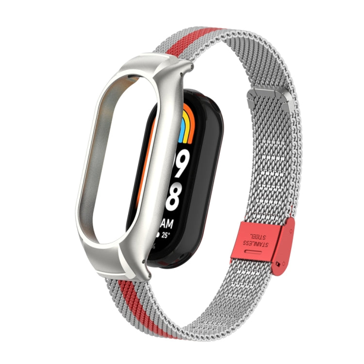 Integrated Mental Case + Steel Mesh Buckle Watch Band, Compatible with Xiaomi Mi Band 8