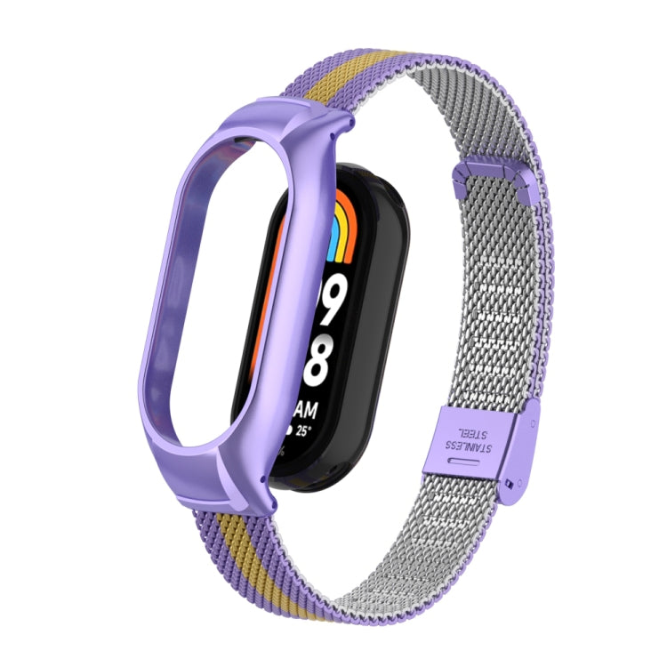 Integrated Mental Case + Steel Mesh Buckle Watch Band, Compatible with Xiaomi Mi Band 8