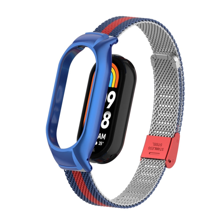 Integrated Mental Case + Steel Mesh Buckle Watch Band, Compatible with Xiaomi Mi Band 8