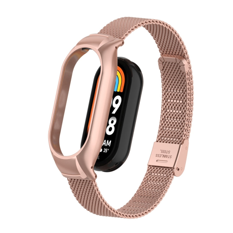 Integrated Mental Case + Steel Mesh Buckle Watch Band, Compatible with Xiaomi Mi Band 8