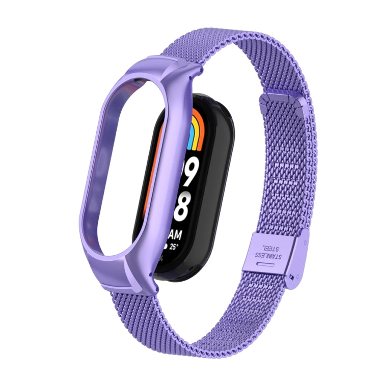 Integrated Mental Case + Steel Mesh Buckle Watch Band, Compatible with Xiaomi Mi Band 8
