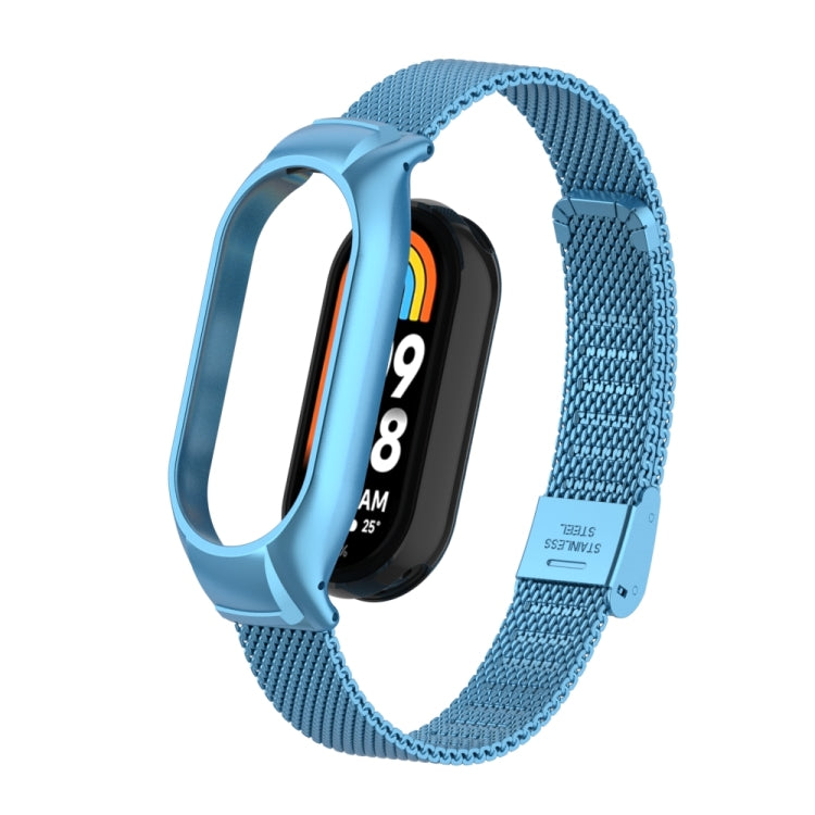 Integrated Mental Case + Steel Mesh Buckle Watch Band, Compatible with Xiaomi Mi Band 8