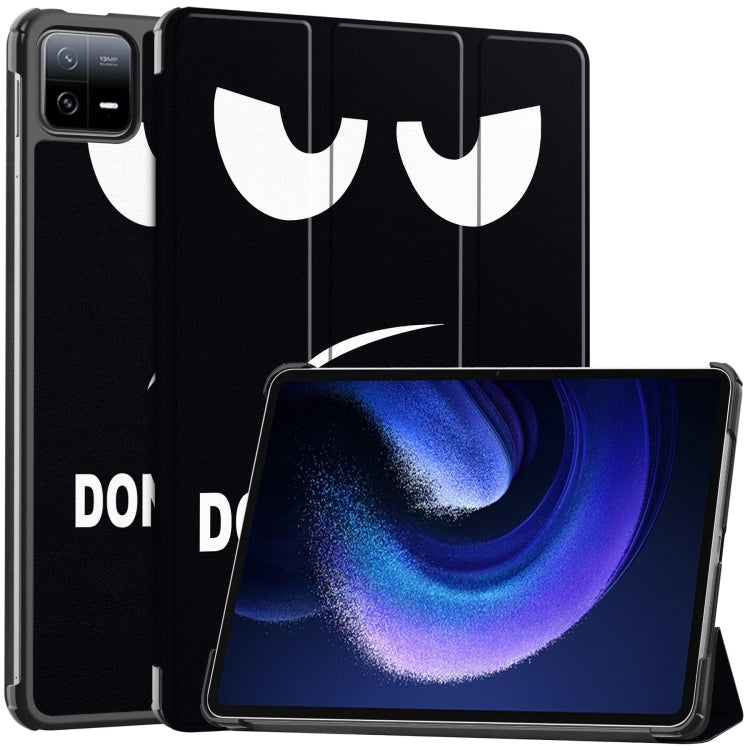 Custer Painted 3-Fold Stand Leather Smart Tablet Case