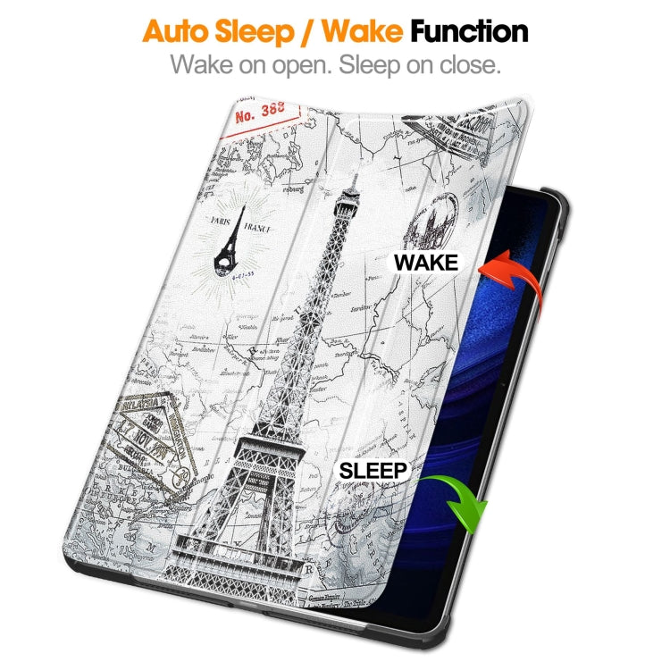 Custer Painted 3-Fold Stand Leather Smart Tablet Case