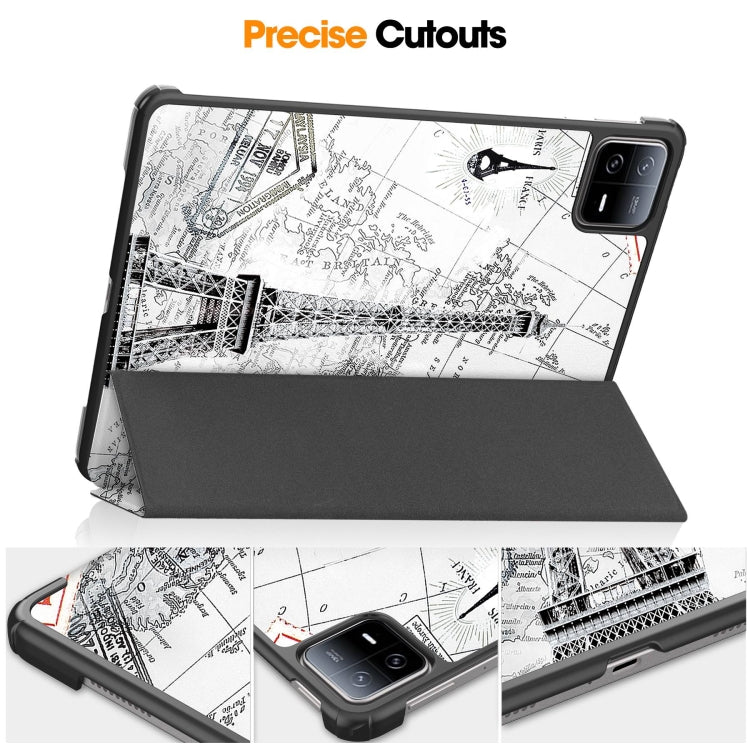 Custer Painted 3-Fold Stand Leather Smart Tablet Case