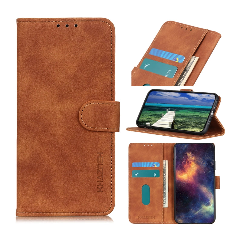 KHAZNEH Retro Texture Horizontal Flip Leather Phone Case, Compatible with Samsung Galaxy S23 FE 5G