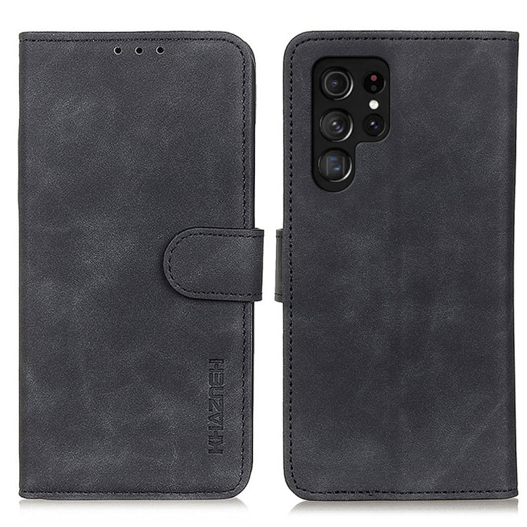 KHAZNEH Retro Texture Horizontal Flip Leather Phone Case, Compatible with Samsung Galaxy S24 Ultra